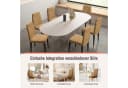 Simloveve Stuhlhusse Stretch Stuhlbezug Braun Jacquard Bild 1