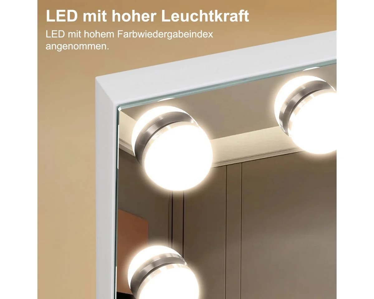 MCURO Kosmetikspiegel mit LED-Beleuchtung Weiß - Bild 3