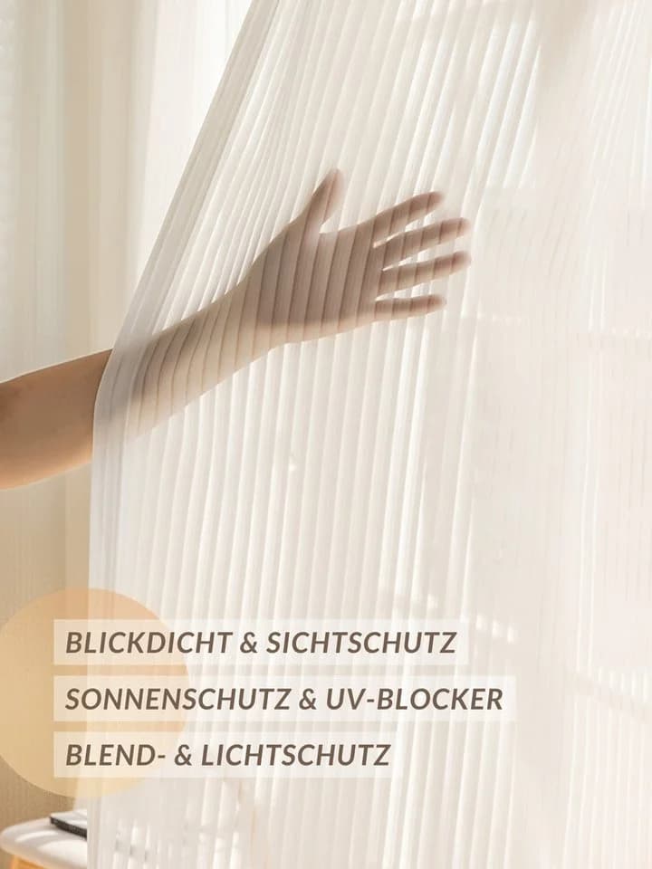 Simloveve Gardine Voile Gardinen Weiß Halbtransparent 2er Set - Bild 2