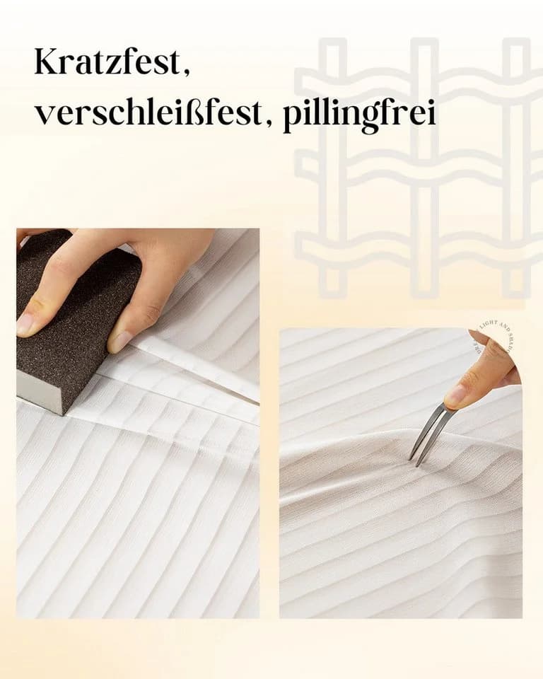 Simloveve Gardine Voile Gardinen Weiß Halbtransparent 2er Set - Bild 4
