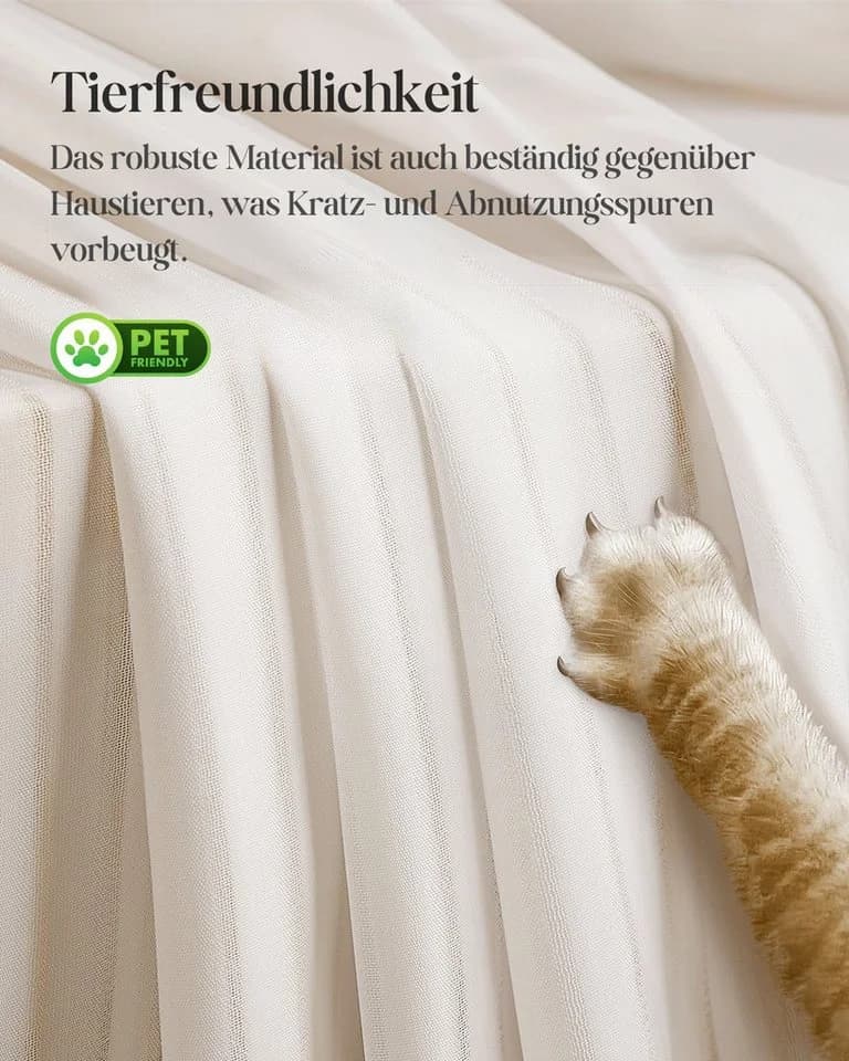 Simloveve Gardine Weiß Gestreift 2er-Set Ösen Vorhang - Bild 4
