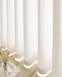 Simloveve Gardine Weiß Längsstreifen 2er-Set Ösen Polyester Bild 2