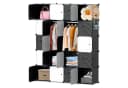 Clanmacy Kleiderschrank DIY 20 Würfel Garderobe Schwarz/Weiß Bild 2