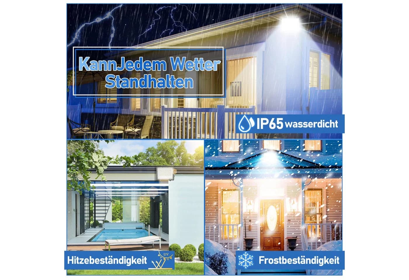 Clanmacy LED Flutlichtstrahler 150W Schwarz Kaltweiß - Bild 4
