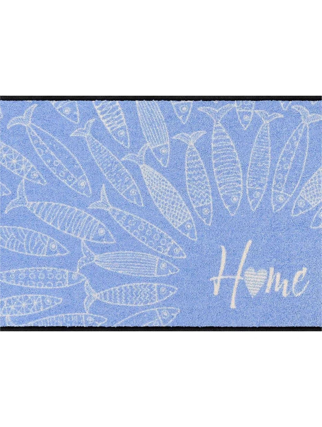 Salonloewe Fußmatte blau-ecru Fisch-Motiv Polyamid
