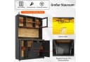 i@home Hochschrank Schwarz mit LED-Beleuchtung und App-Steuerung Bild 3