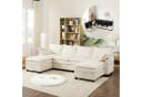 i@home Ecksofa 6-Sitzer grau/weiß mit USB-Anschlüssen Bild 2