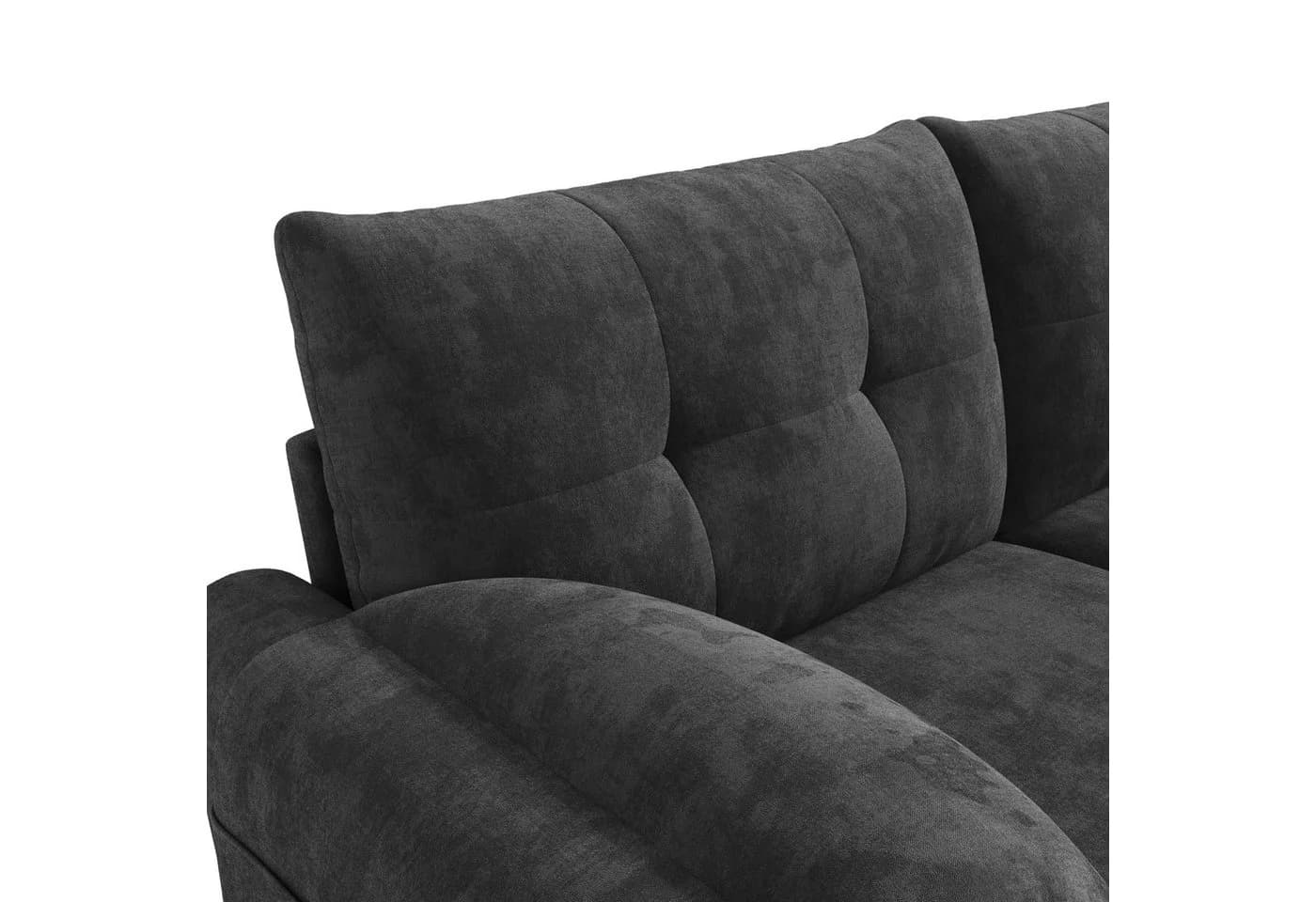 i@home 2-Sitzer Polstersofa Beige/Grau Chenille Stoff - Bild 5