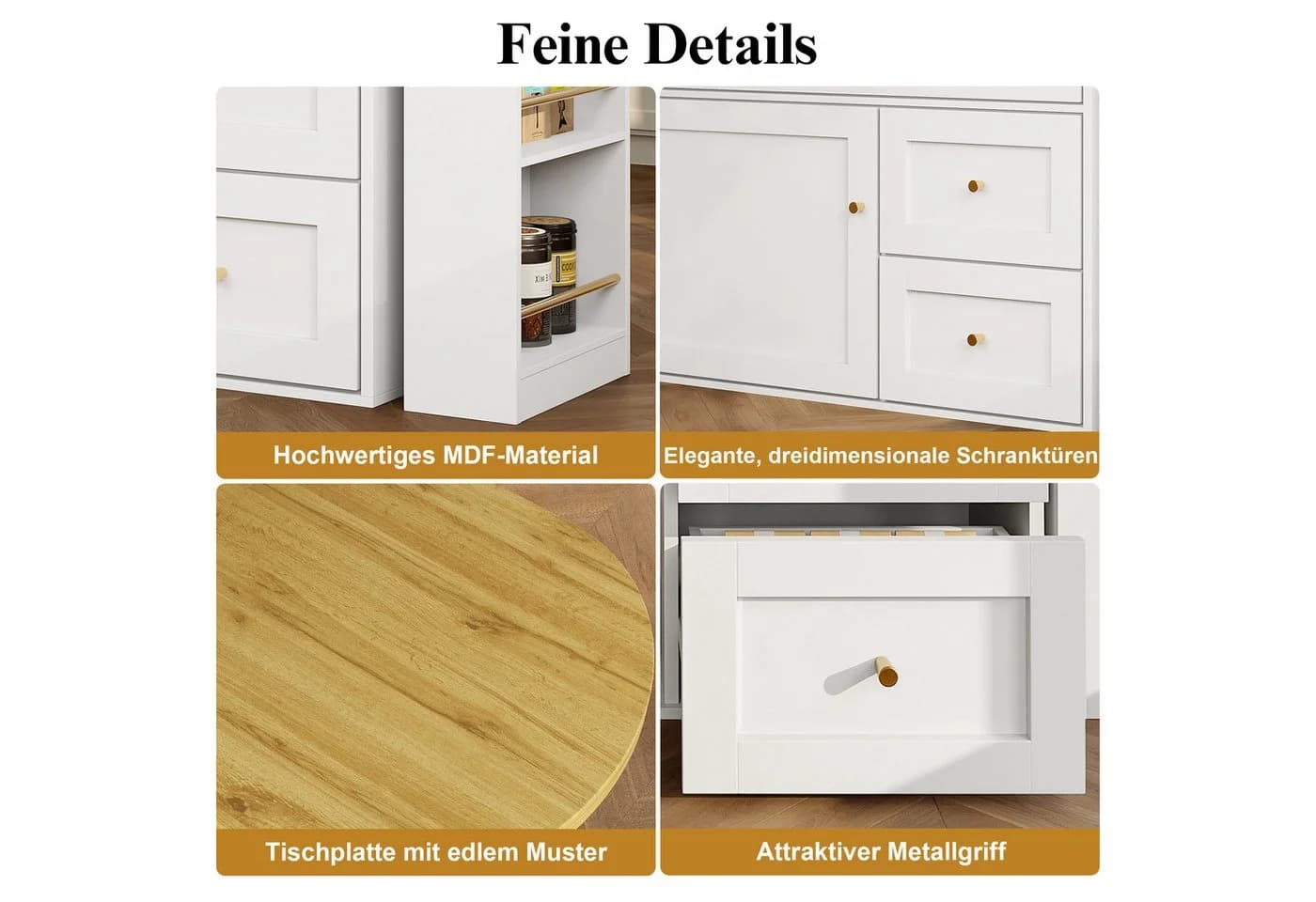 i@home Ausziehbarer Bartisch Schwarz/Weiß mit Stauraum - Bild 4