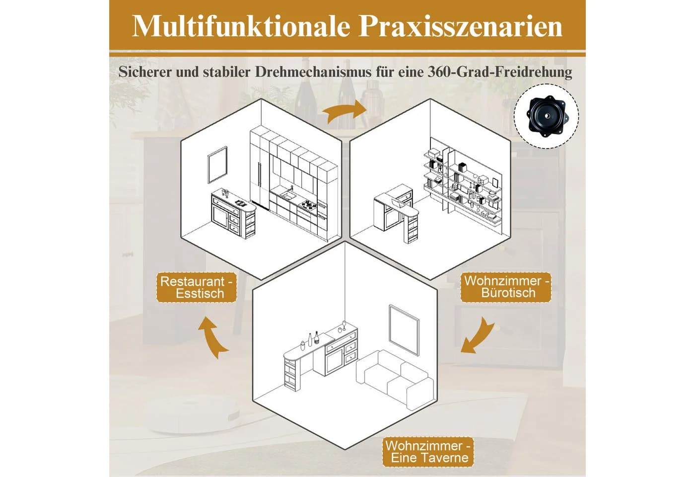 i@home Ausziehbarer Bartisch Schwarz/Weiß mit Stauraum - Bild 5
