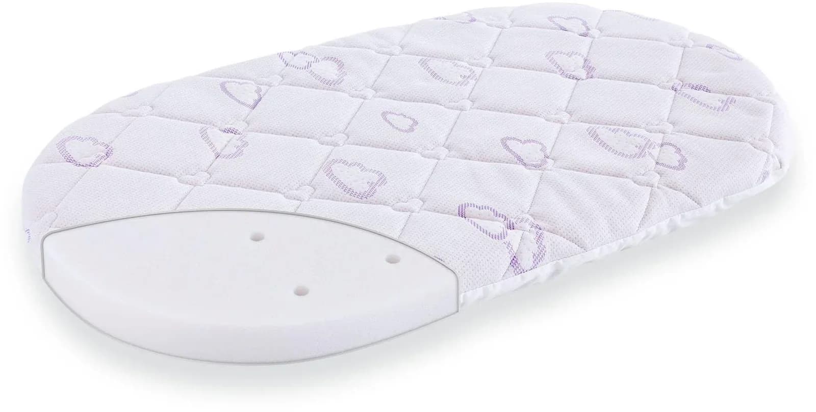 TRÄUMELAND Babymatratze Sleepy Oval 36x78cm Weiß