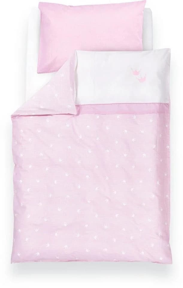 Träumeland Babybettwäsche Krone Rosa Jersey 2-teilig