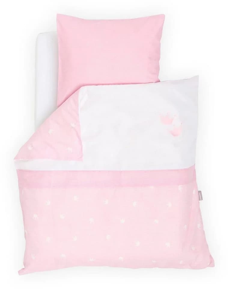 Träumeland Babybettwäsche Krone Rosa Jersey 2-teilig