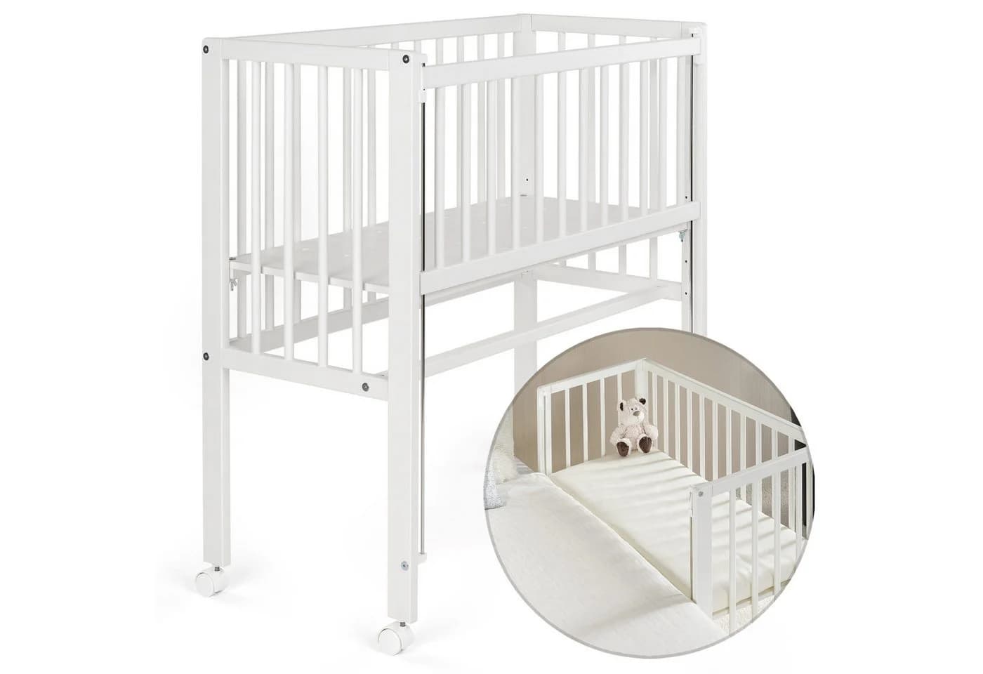 Fillikid Beistellbett Vario 2in1 Weiß Kinderbett - Bild 2