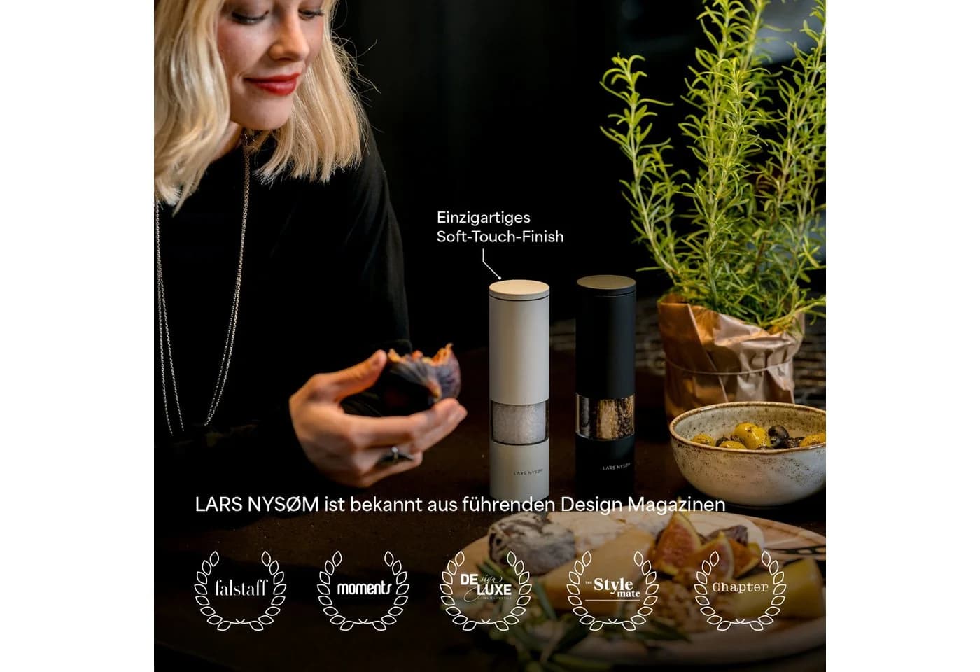 LARS NYSØM Gewürzmühle Lagom 2er Set Edelstahl Keramikmahlwerk - Bild 5