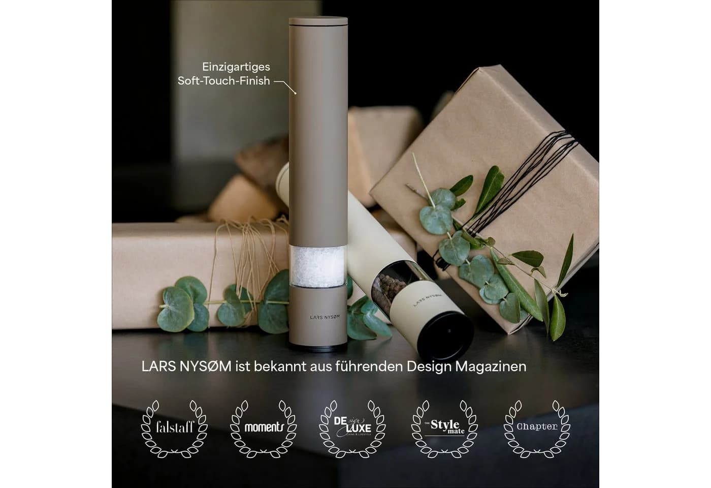 LARS NYSØM Gewürzmühle Lagom Edelstahl Weiß Keramikmahlwerk - Bild 5