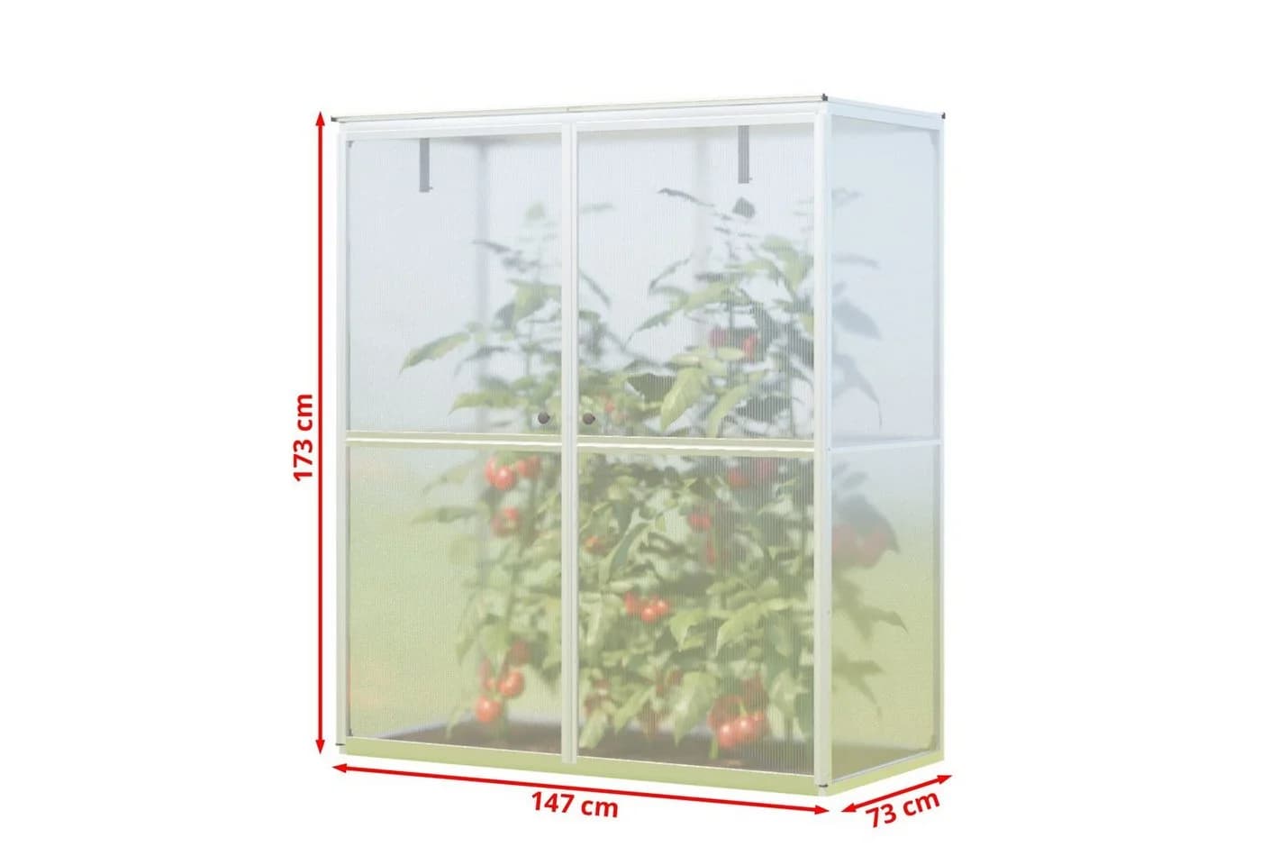 GFP Tomatengewächshaus Emma 8mm Wandstärke Aluminium Grau - Bild 3