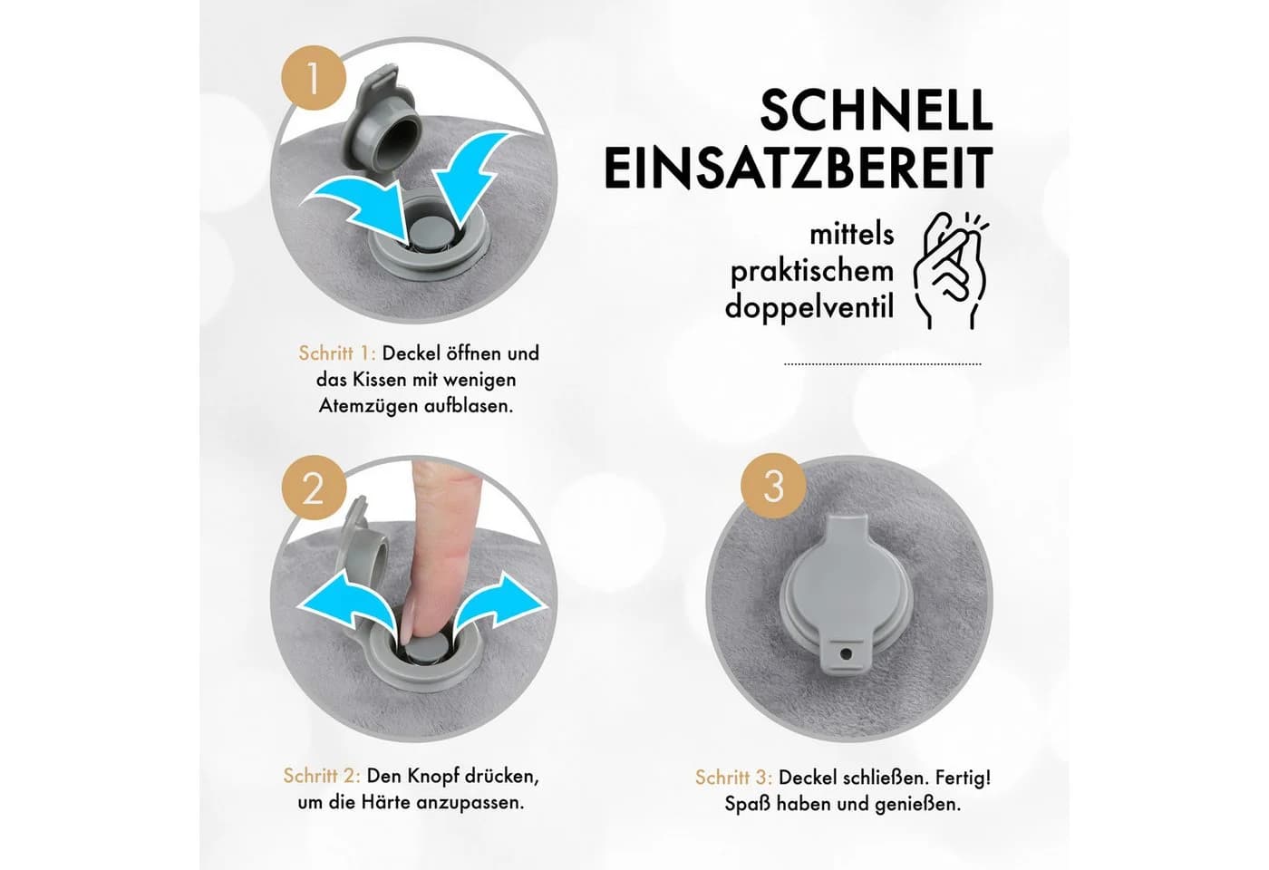 Liebesfreunde Aufblasbares Lendenkissen mit waschbarem Bezug - Bild 4