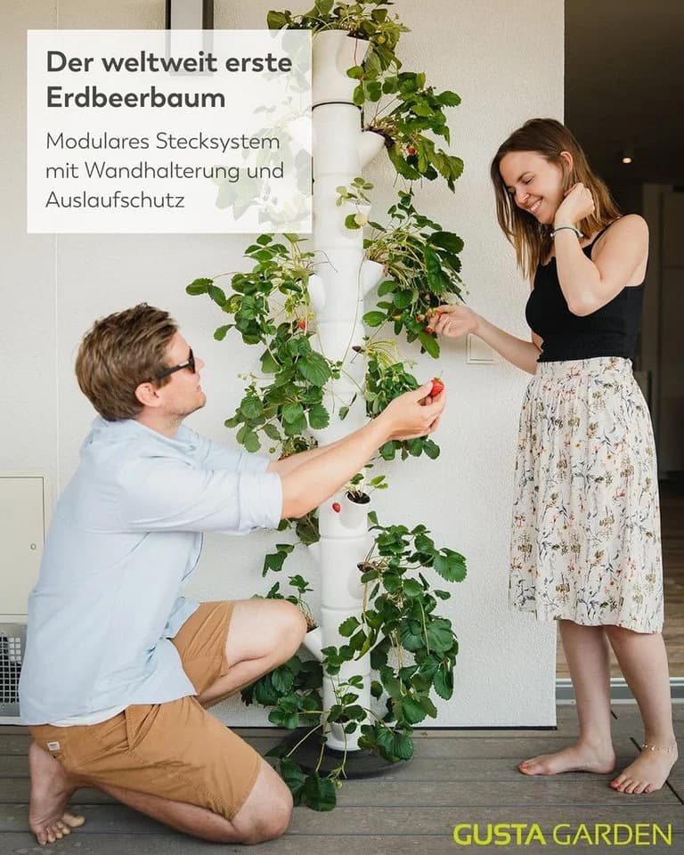 Gusta Garden Hochbeet SISSI STRAWBERRY infinity - 10 Etagen Erdbeerbaum Weiß