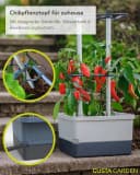 Gusta Garden Pflanzkübel CHARLY CHILI hellgrau mit Rankhilfe & Bewässerung Bild 1