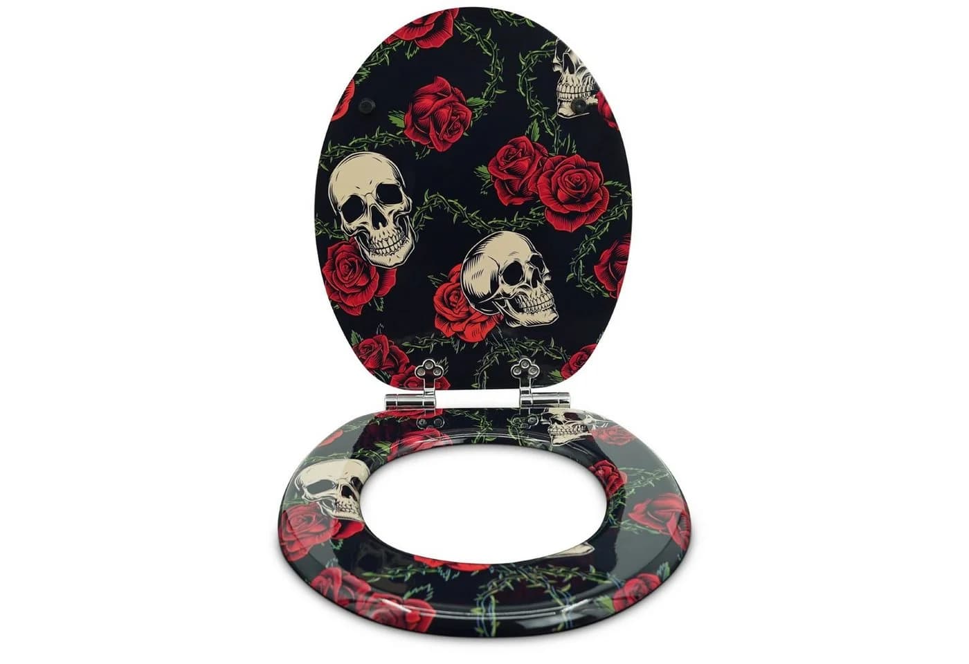 Sanfino WC-Sitz Rose Skull Holz Absenkautomatik - Bild 3