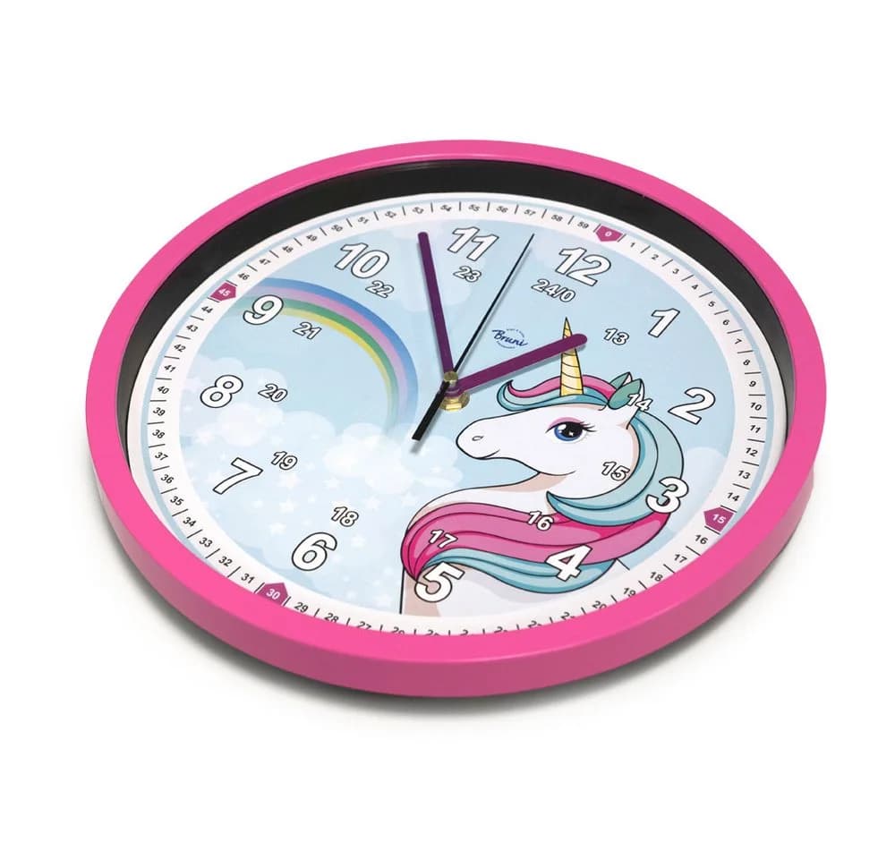 Bruni Kinderwanduhr Einhorn Blau-Pink mit Lernsystem - Bild 3