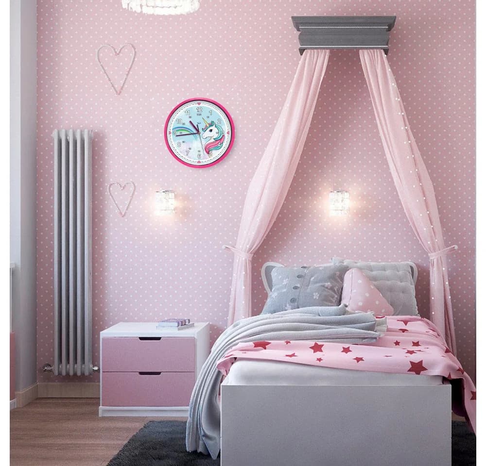 Bruni Kinderwanduhr Einhorn Blau-Pink mit Lernsystem - Bild 4