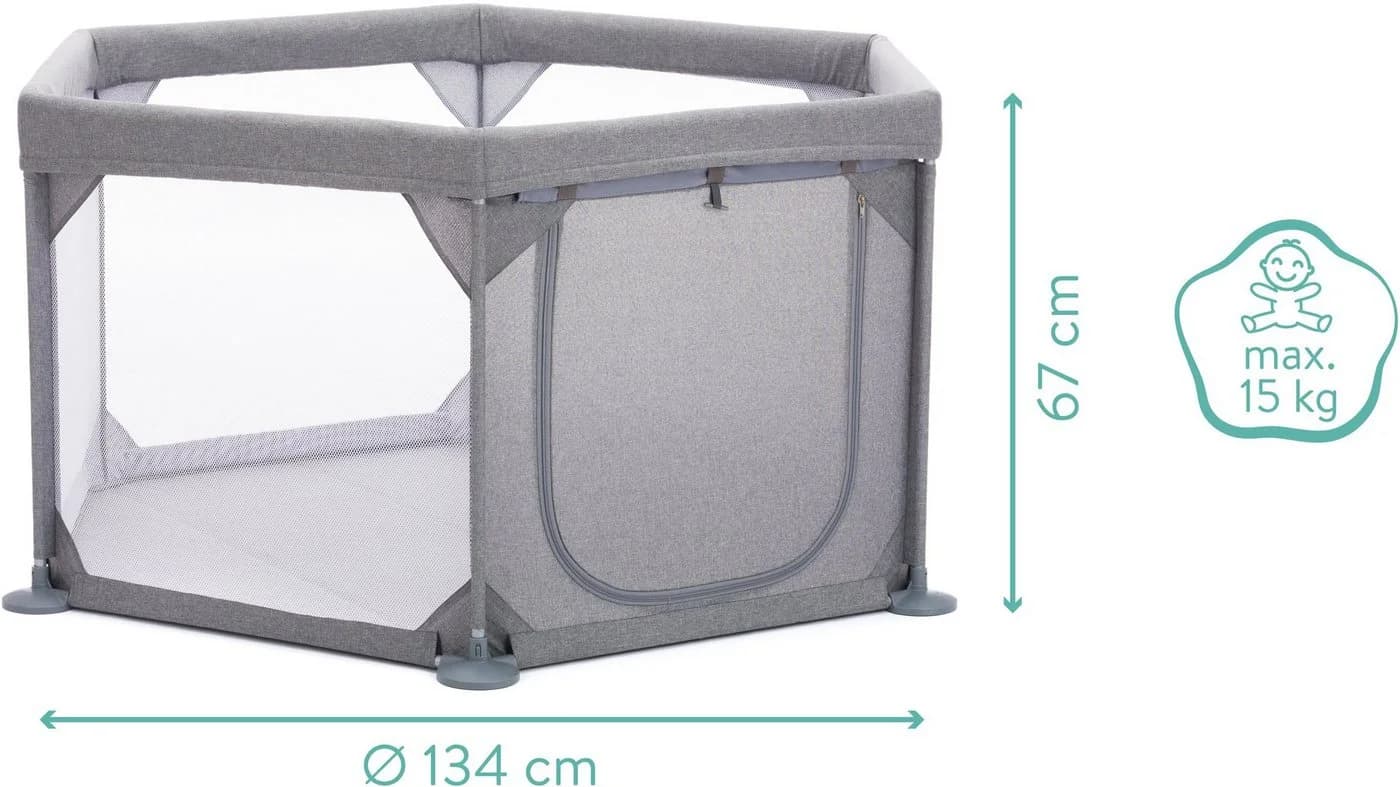 Fillikid Laufgitter 6-Eck Grau mit Transporttasche - Bild 5