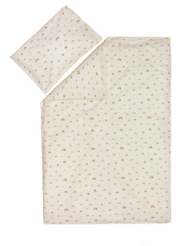 Fillikid Babybettwäsche 100x140 cm Baumwolle Regenbogen Beige - Bild 2