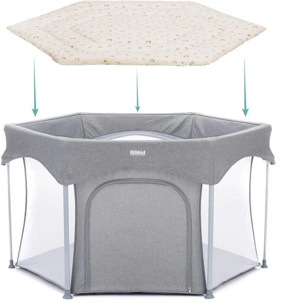 Fillikid Laufgittereinlage 6-eck Jersey Beige - Bild 3
