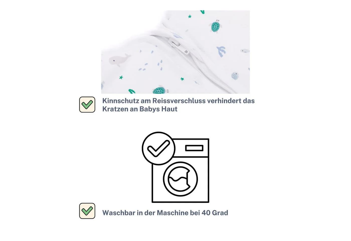 Fillikid Babyschlafsack mit Beinen Sommer 0,5 TOG Weiß - Bild 3