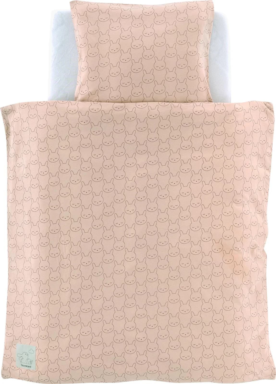 TRÄUMELAND Babybettwäsche Jersey Kuschelhase Beige 2-tlg.