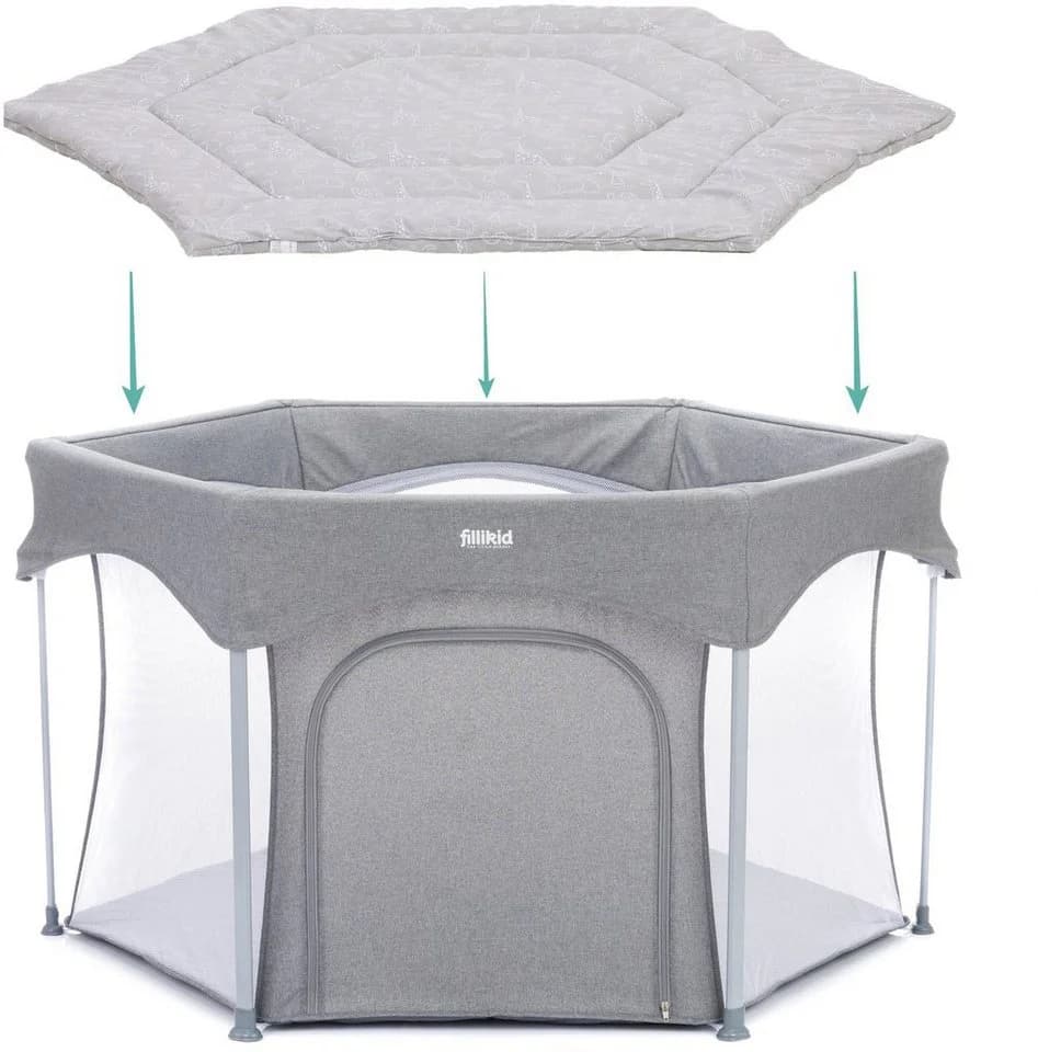 Fillikid Laufgittereinlage 6-eck Jersey Grau - Bild 3