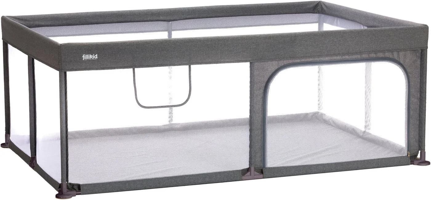 Fillikid Laufgitter Rio XL Grau Aluminium-Rahmen Seiteneinstieg - Bild 2