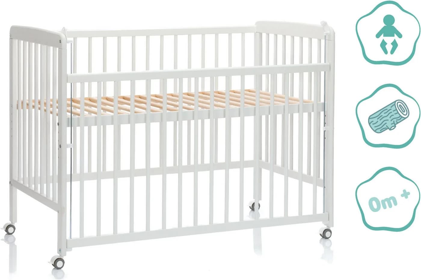Fillikid Beistellbett Nena Massivholz Weiß - Bild 4
