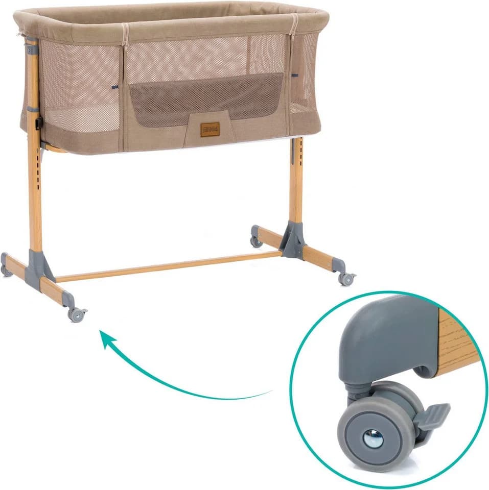Beistellbett FILLIKID Air caramel inkl. Rollen - Bild 4