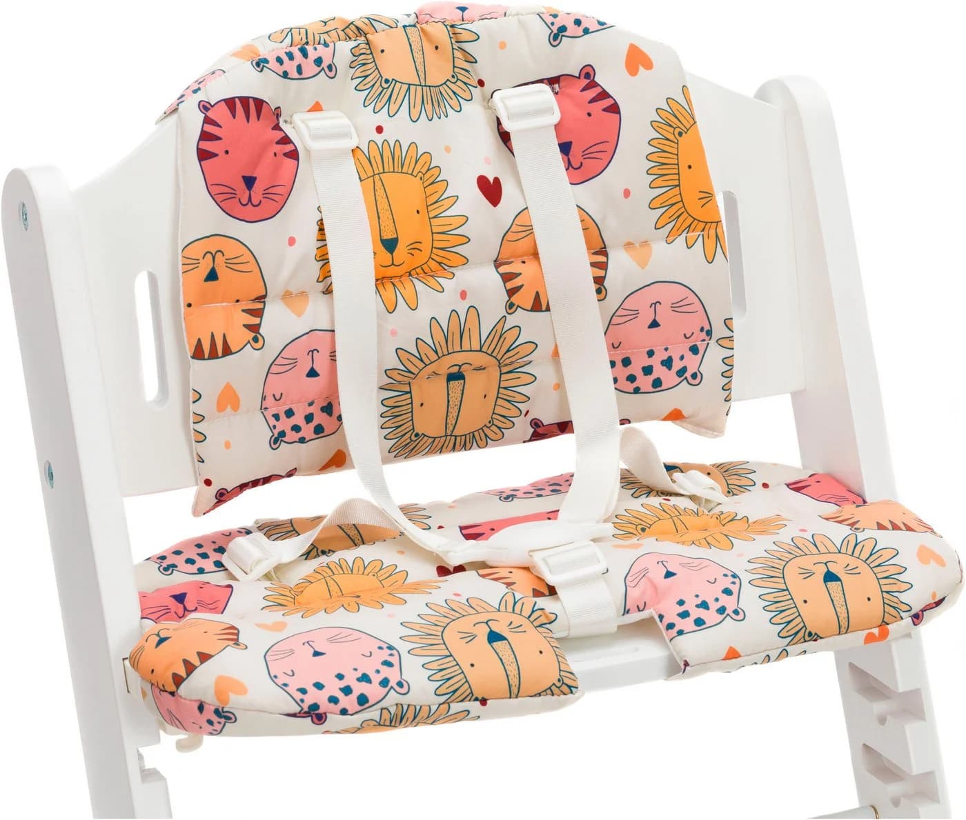FILLIKID Kinder-Sitzauflage Löwe Weiß Polyester für Hochstuhl Pia