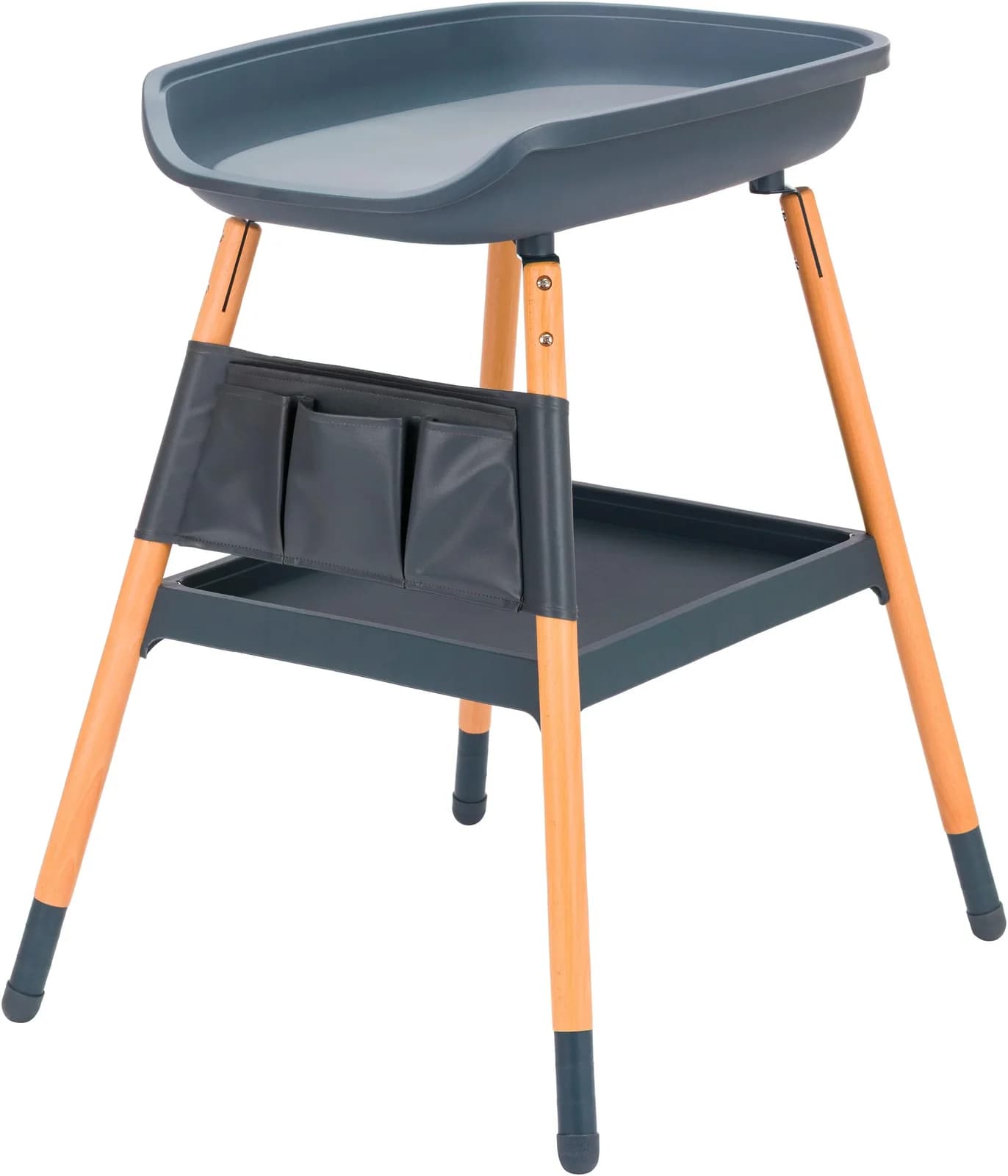 Wickeltisch FILLIKID Grau Metall mit Holzbeinen
