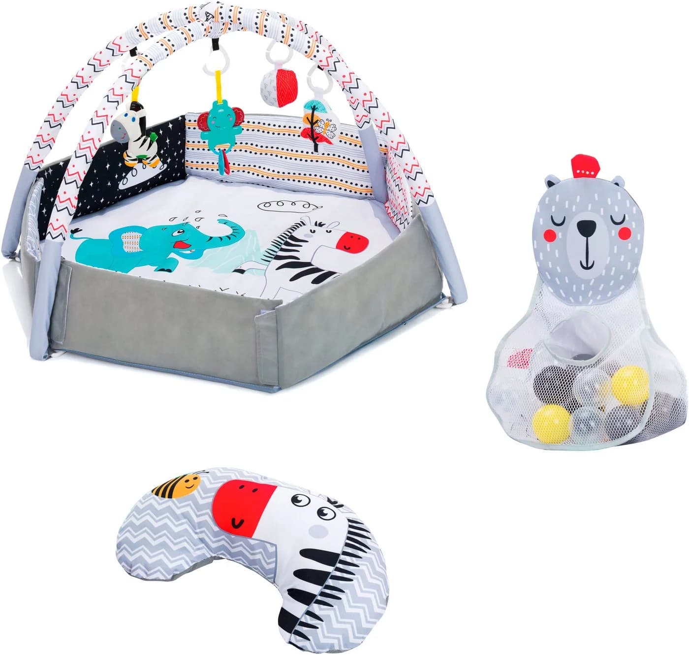 Fillikid Spieldecke Aktivbogen mit Bällen Grau - Bild 5