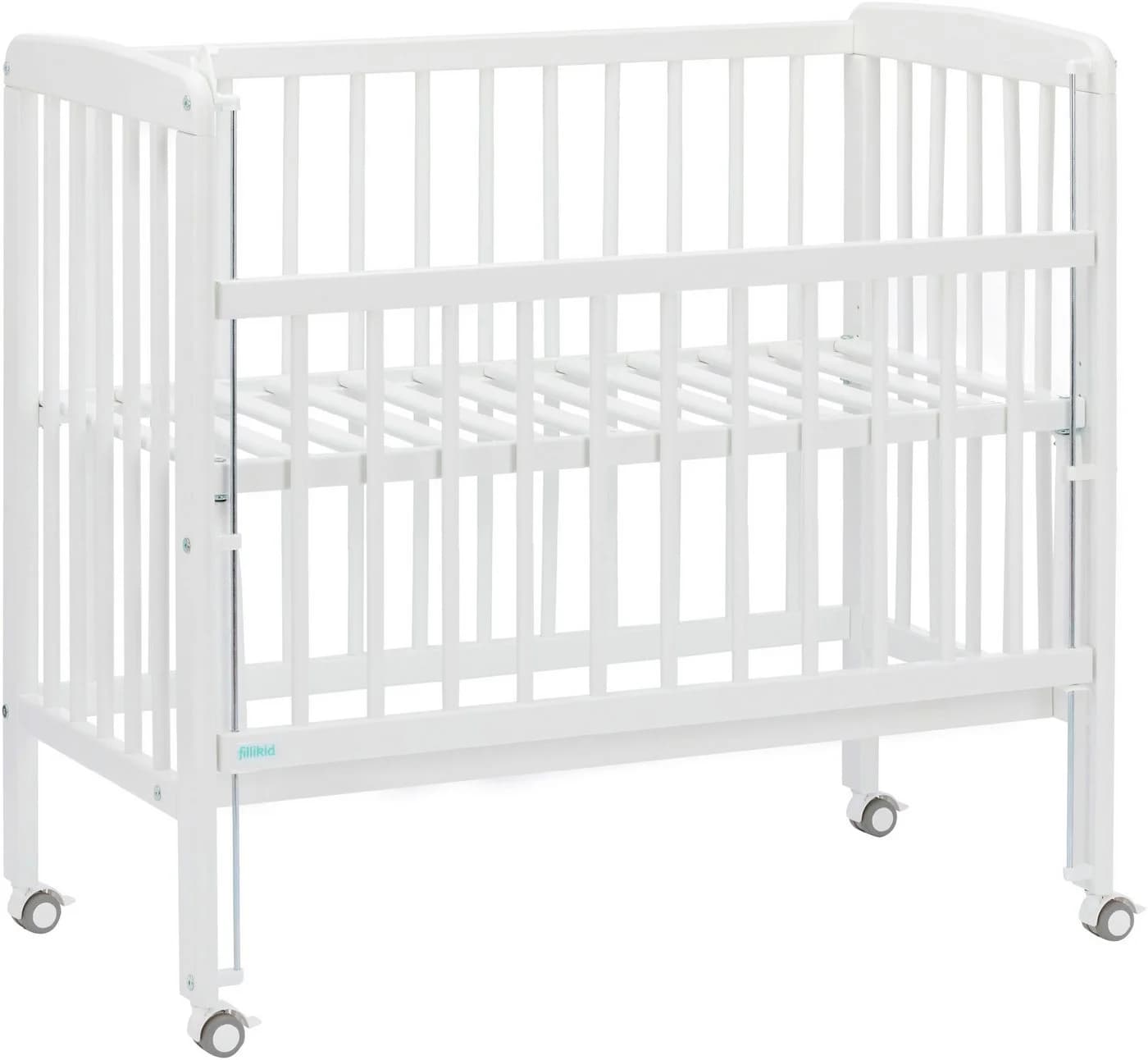 FILLIKID Nino Beistellbett Weiß Massivholz inkl. Matratze