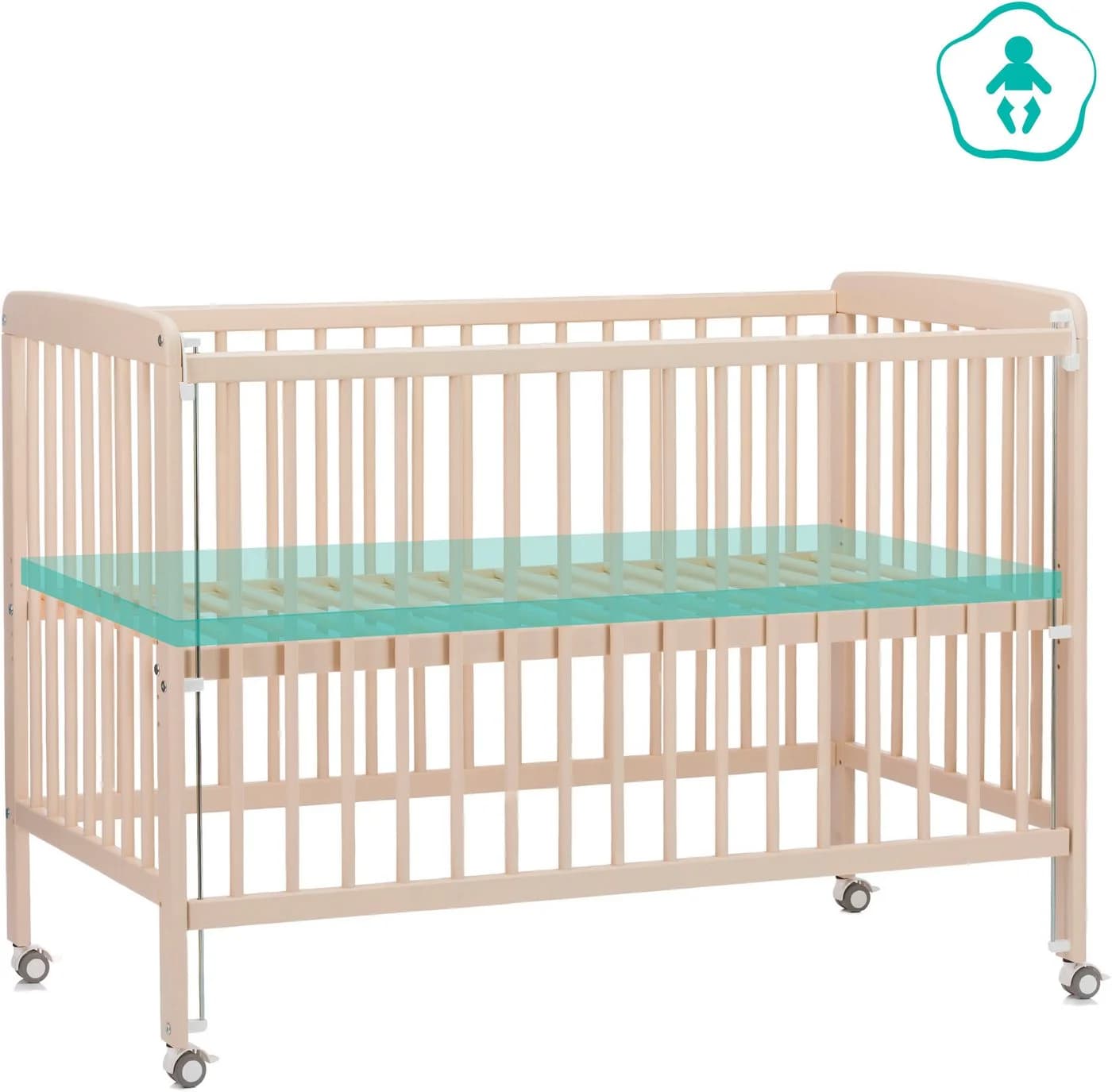 Beistellbett FILLIKID "Nena" Champagner Massivholz