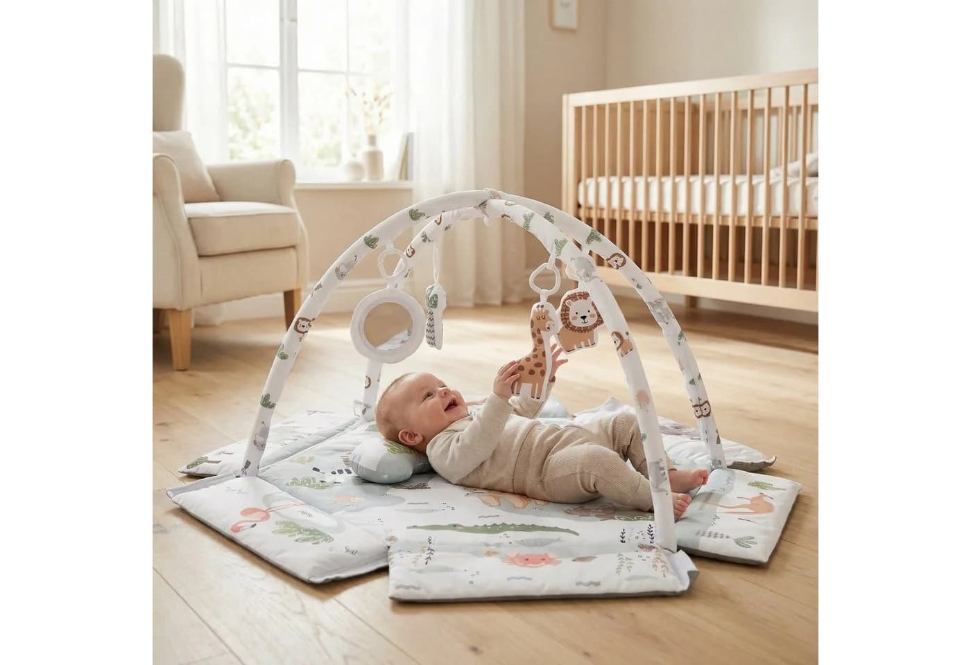 Fillikid Spielbogen Aktivbogen Spielematte mit Bällen Wildlife