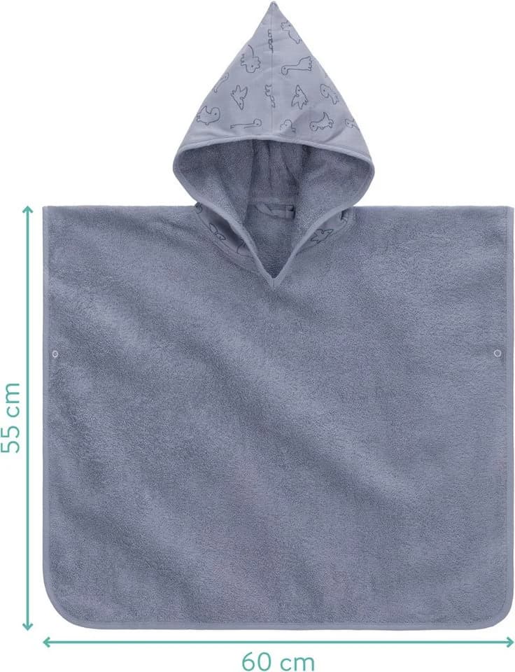 Fillikid Badeponcho Badetuch mit Kapuze Baumwolle blau - Bild 5