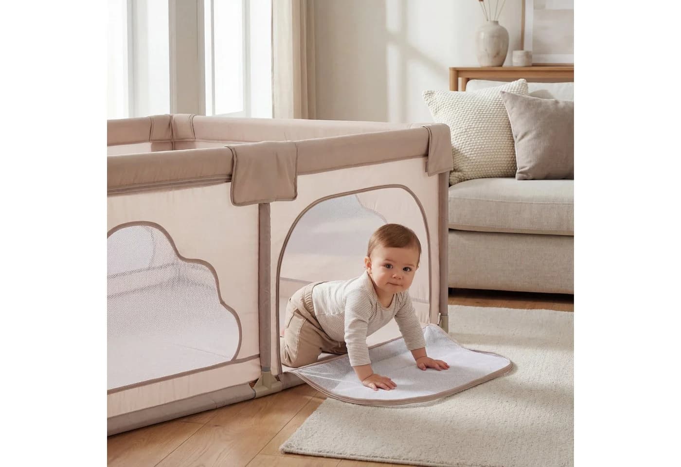 Fillikid Laufgitter Perth Beige mit Transporttasche