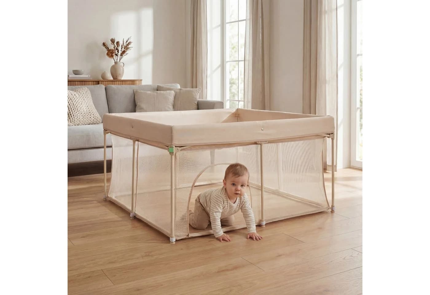 Fillikid Laufgitter Dubai Beige mit Transporttasche