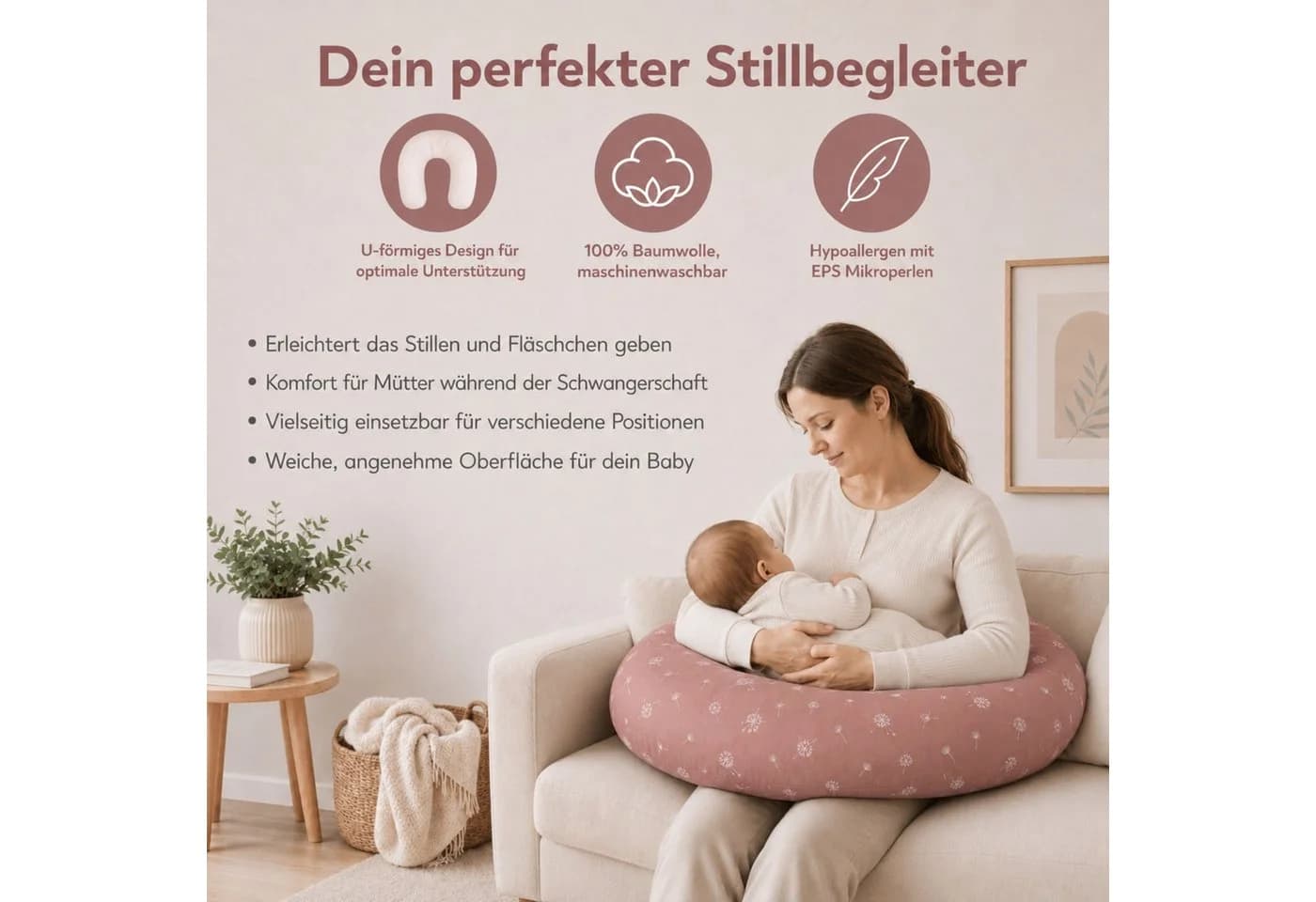 Fillikid Stillkissen EPS Mikroperlen 190 cm Rosa - Bild 3