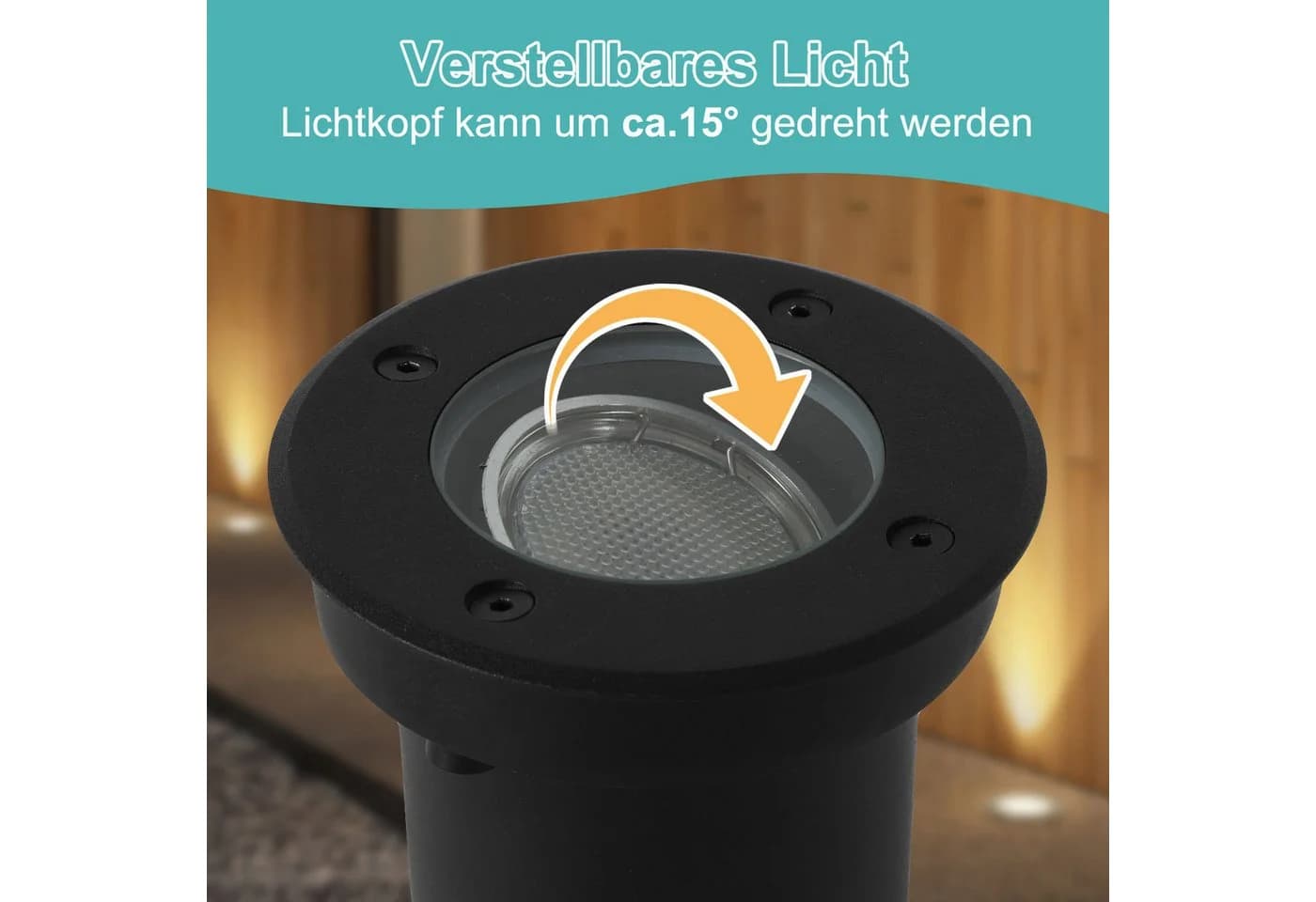 Clanmacy Gartenstrahler 3W LED Bodenleuchte Schwarz IP67 - Bild 3