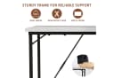 HOMALL Gamingtisch Computertisch Schwarz Braun Walnussfurnier Stahlrahmen Bild 4