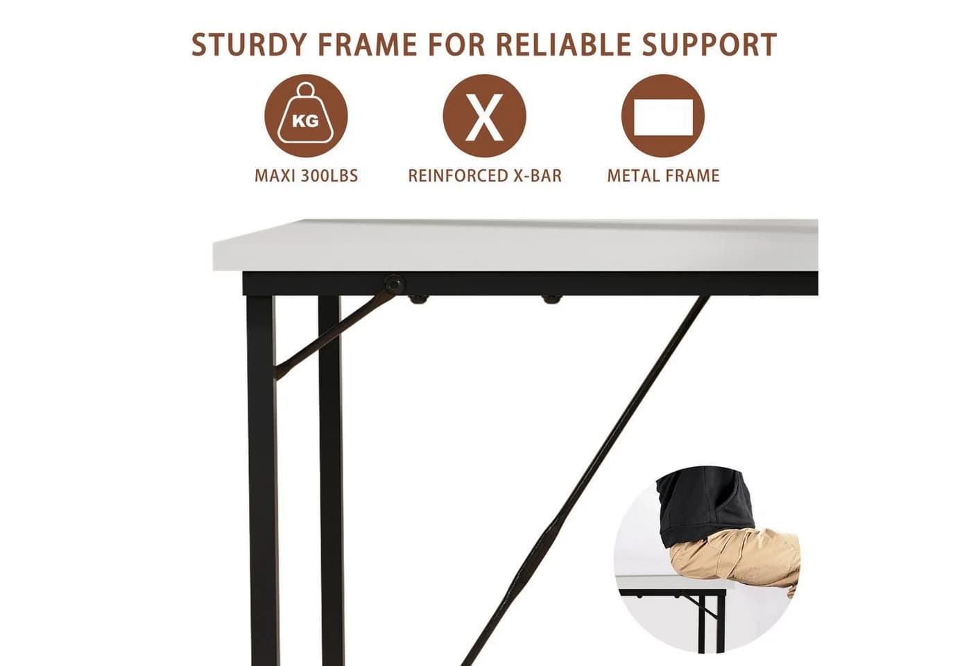 HOMALL Gamingtisch Computertisch Schwarz Braun Walnussfurnier Stahlrahmen - Bild 4