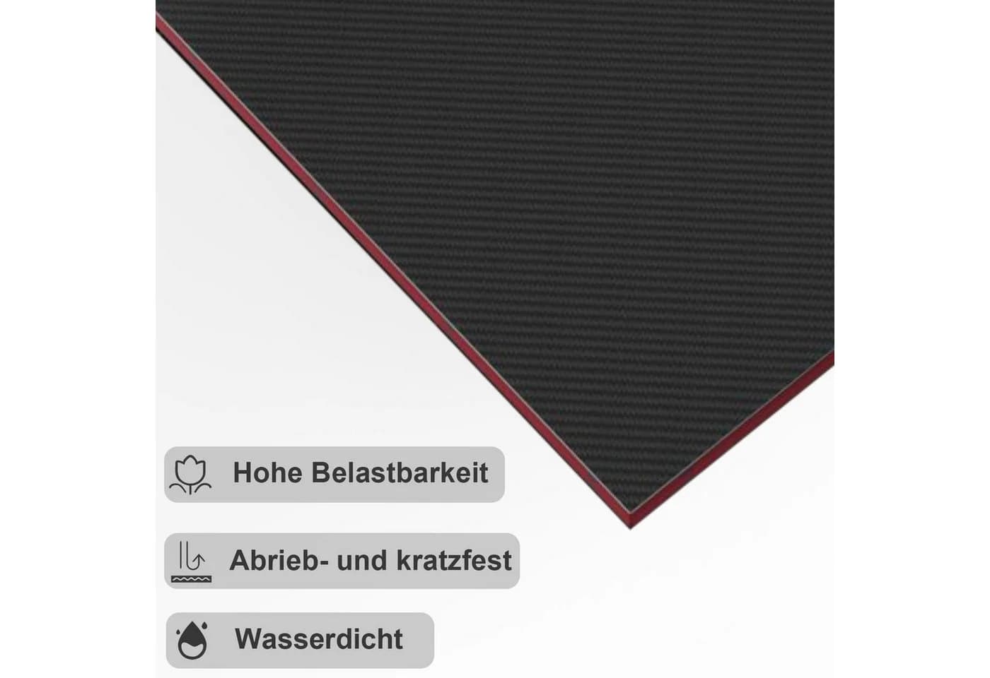 GUNJI Eckschreibtisch L-Form Schwarz mit LED-Beleuchtung und PC-Ständer - Bild 5